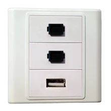 Модули: 2SC+ USB, информация настенное крепление лицевой панели гнездо волоконно-оптический SC Keystone кабельная система