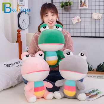 

23/35/45cm Creative Soft Colorful Frog Plush Toys Cartoon Stuffed Animal Doll for Kids Funny Birthday Gift for Children Girls