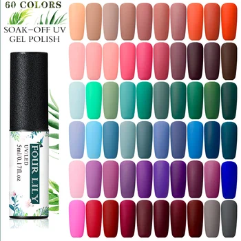 

FOUR LILY 2Pcs/set 5ML Matting Gel Polish Soak Off UV Gel Varnish One-shot Color Long Lasting Nail Art Gel Matte Top Coat Needed
