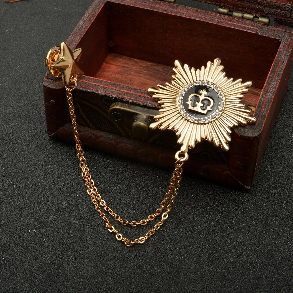 Fashion Women Girls Double Stars Design Neck Tip Brooch Chain Jewellery Gifts Gold