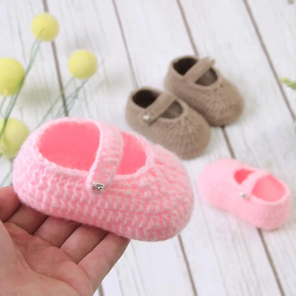 

Baby Shoes Soft Sole Warm Knitted Infant Crochet First Walkers Cute Anti-slip Toddler Boys Girls Prewalker Newborn Crib Footwear