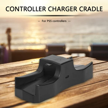 

Dual USB Controller Charger Decor Station Dustproof Portable Carrying for PS5 Gamepad Joystick Charge Cradle Dock