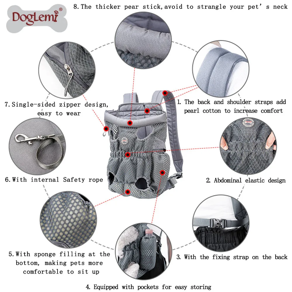 Рюкзак для переноски домашних собак дорожная сумка через плечо большая