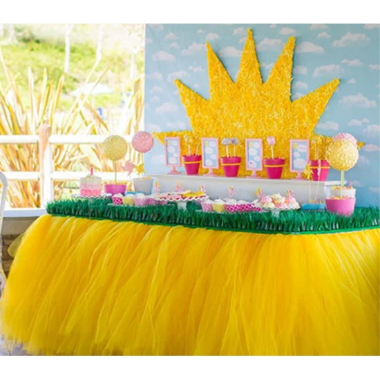 

100*80m Tulle Tutu Skirt Table Decoration Baby Shower Decorations Hawaiian Party Tables Cloth Romantic Wedding Birthday Favor