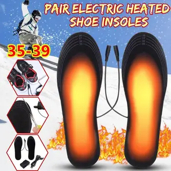 

1 Pair Electric Heated Shoe Insoles Feet Heater USB Foot Winter Warmer Pads Mat Heating Insoles