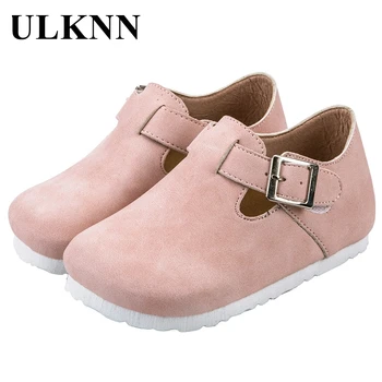 

ULKNN Childrens Leather Flat Sandals Shoes Rubber Fashion Comfortable Princess Leisure Unisex Cute Autumn Solid PU Pink