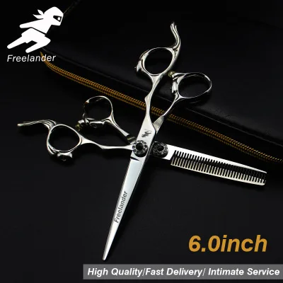 Pewter Tooth 6,0 дюймов LD-38 freelander Высокое качество Профессиональные прямые и зубные ножницы филировочные ножницы - Цвет: Pewter Tooth