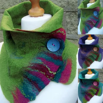 

Scarf Women Winter Green Vintage Plain Shawls Fashion Women Scarf Buckle Design Cosplay Scarf Soft Wrap Casual Warm Shawl
