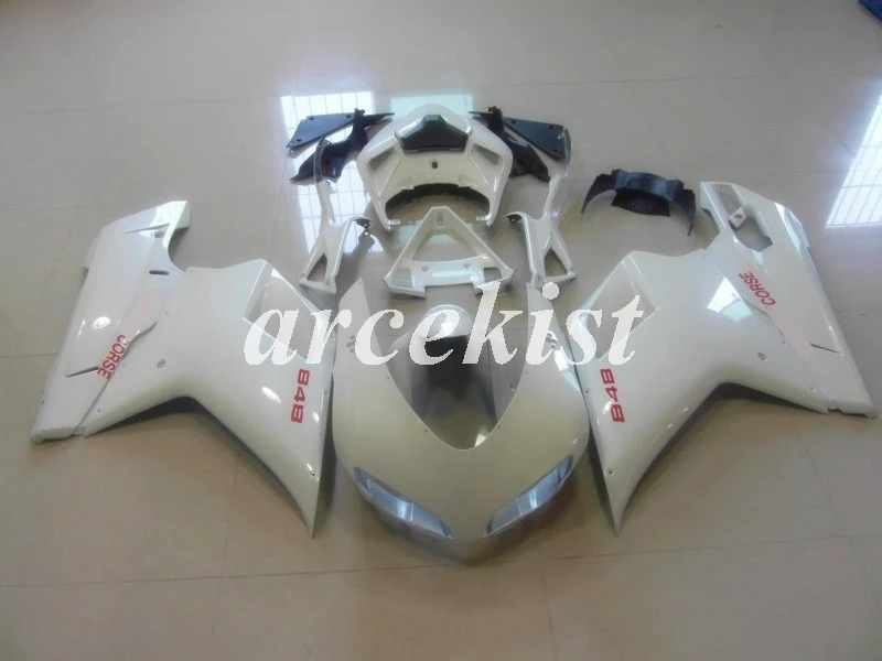 

Injection New ABS Full Fairings Kit Fit for DUCATI 848 evo 1098 1198 1098S 2007 2008 2009 2010 2011 2012 Body Set white glossy