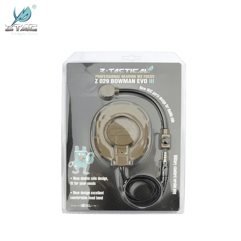 Z TAC Airsoftsports тактическая гарнитура Bowman Evo III для Midland Kenwod Plug наушники Z029 аксессуары