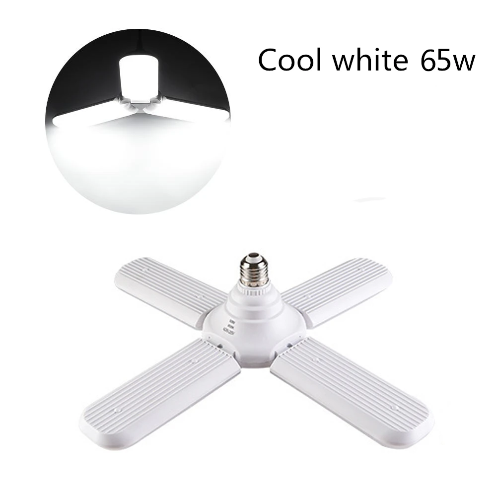 Cool white 65w AC 110-265 в 30 Вт 45 Вт 65 Вт E27 светодиодный вентилятор, светильник для гаража, промышленный светильник ing Led High Bay, промышленная лампа для мастерской, офиса - Цвет: Cool white 65w