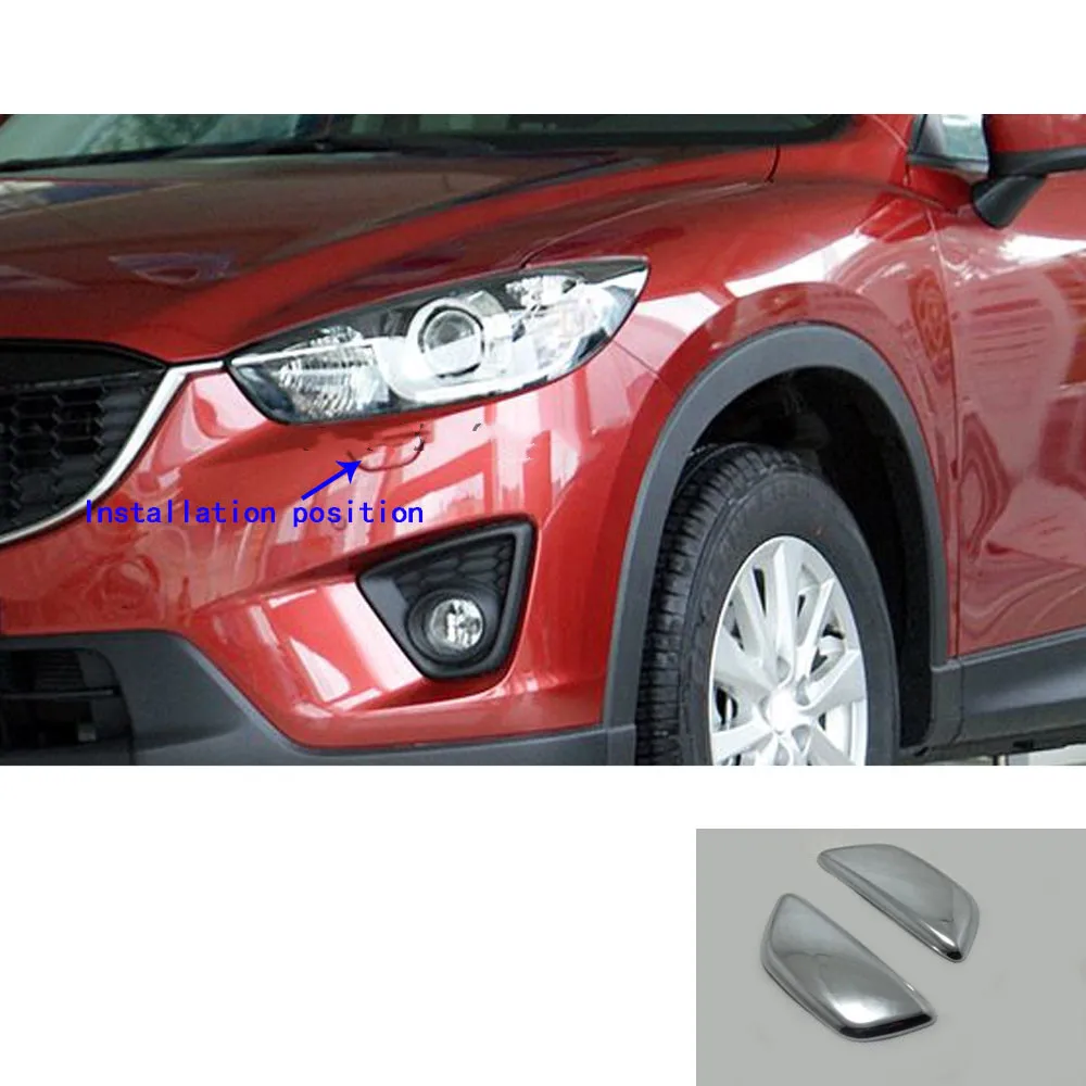 

Car Body Front Head Light Lamp Clean Wash Frame Stick ABS Chrome Cover Trim 2pcs/Set For Mazda CX-5 CX5 2013 2014 2015 2016