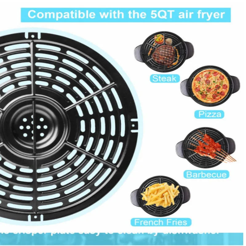 For 5QT Air Fryer Pan Air Fryer Replacement Parts,Air Accessories Frying Plate Steaming Plate, Grill Plate