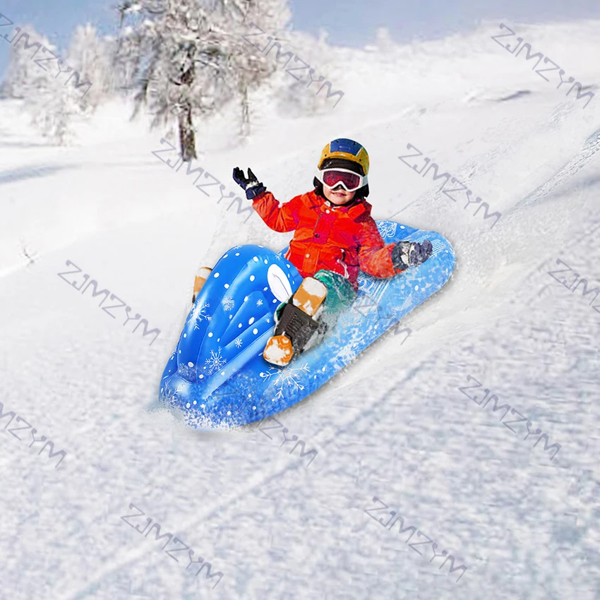 Inflatable Snow Tube Floated Skiing Board Winter Skating Sled Boat Ski Circle with Handle Winter Snow Toy Skiing Accessories