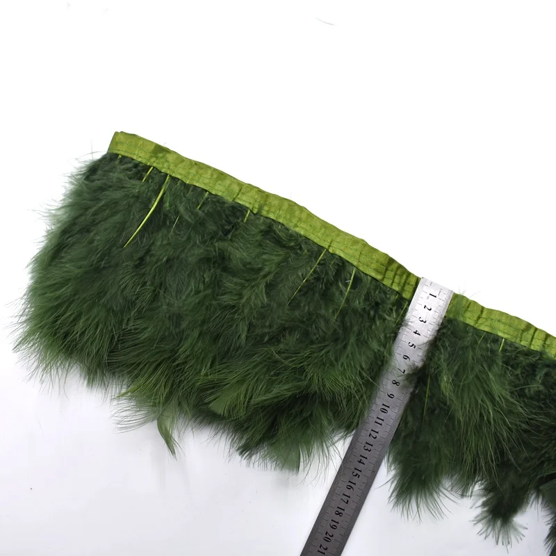 

2Meters Army Green Fluffy Marabou Feather Trims Fringe 6-8inch Turkey Feathers for Crafts Ribbon Boa Clothing Wedding Decoration