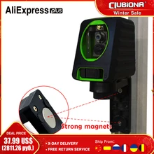 Clubiona self-leveling Orizzontale e Verticale 2 qualificato Verde croce linee di livello del laser con funzione di inclinazione e bubber coperto