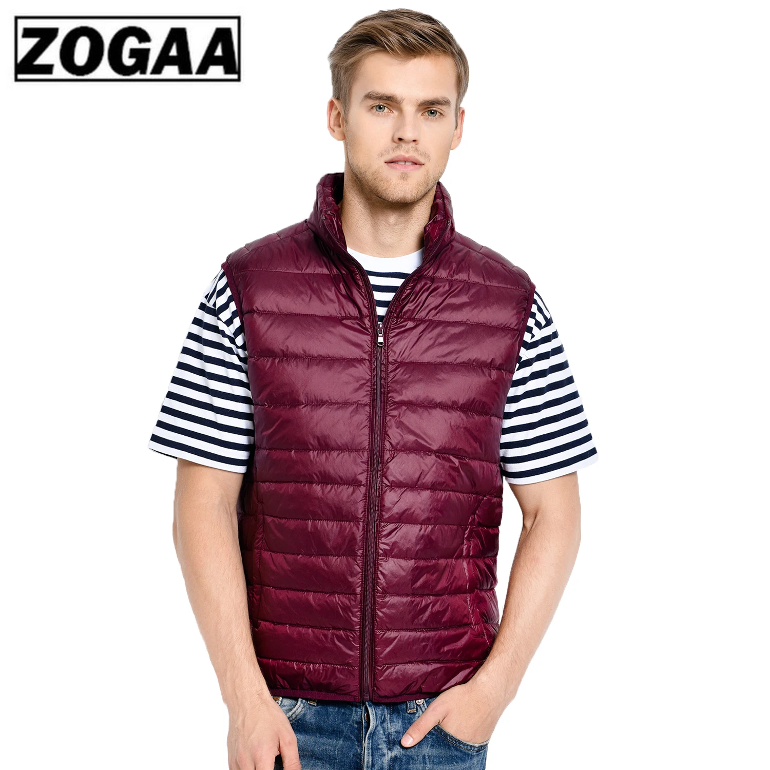 Beste 2019 Nieuwe Mannen Mouwloze Jas Winter Ultralight Witte Eendendons Vest Mannelijke Slanke Vest mannen kleding Winddicht Warm Vest