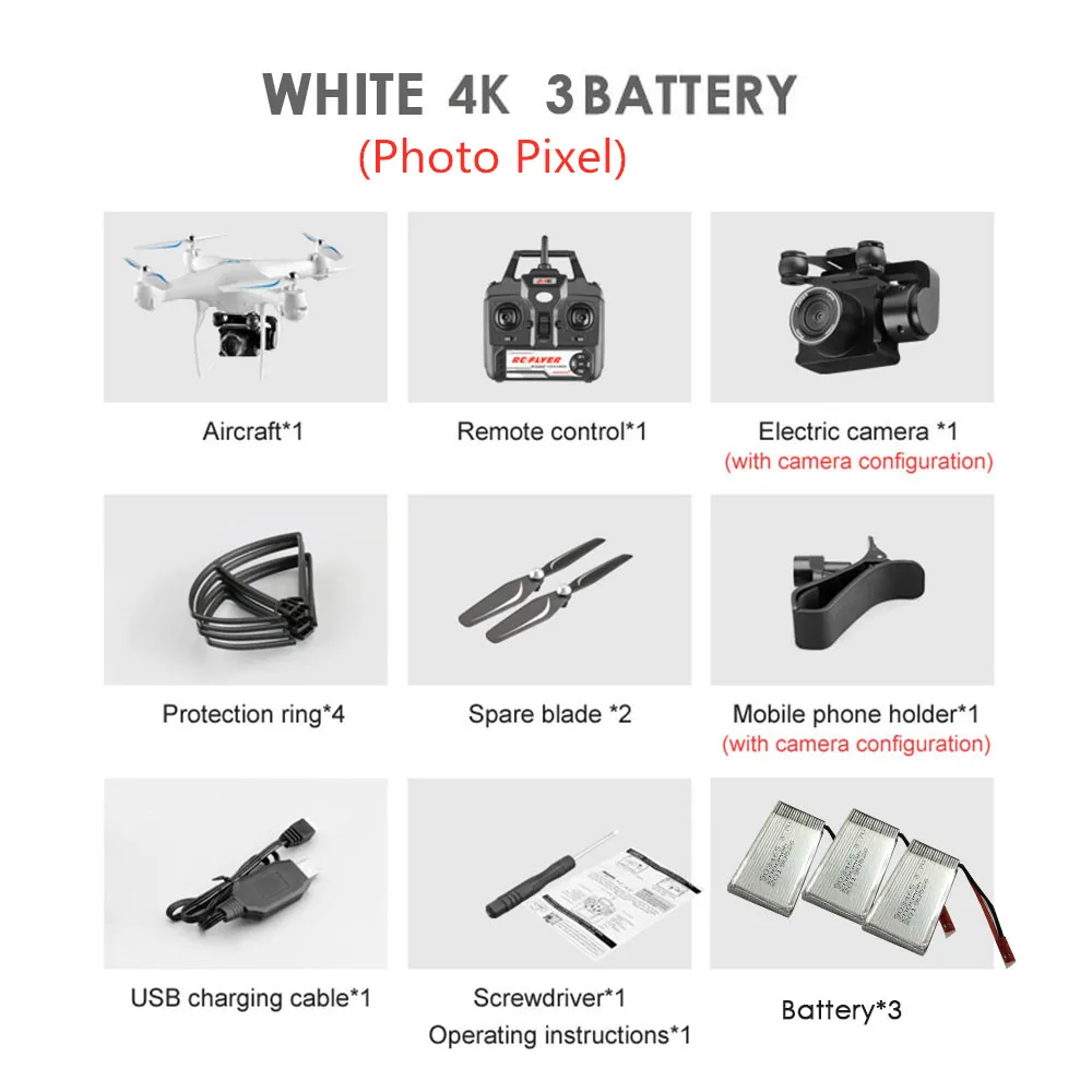 Дрон 4K S32T вращающаяся камера Квадрокоптер HD аэрофотосъемка давление воздуха парение ключ посадка полета 20 минут RC вертолет - Цвет: 4k Photo 3B white
