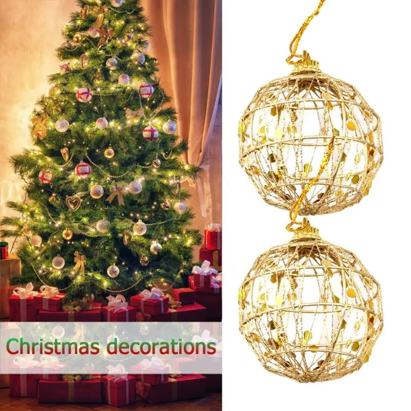6pcs Xmas Tree Gold Scales Ball Baubles Hanging Party Ornament Home Pendant