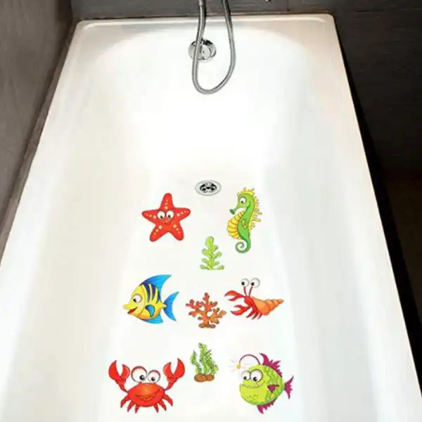 Non Slip Bathtub Stickers Marine Life Bathroom Adhesive for Bath Tub