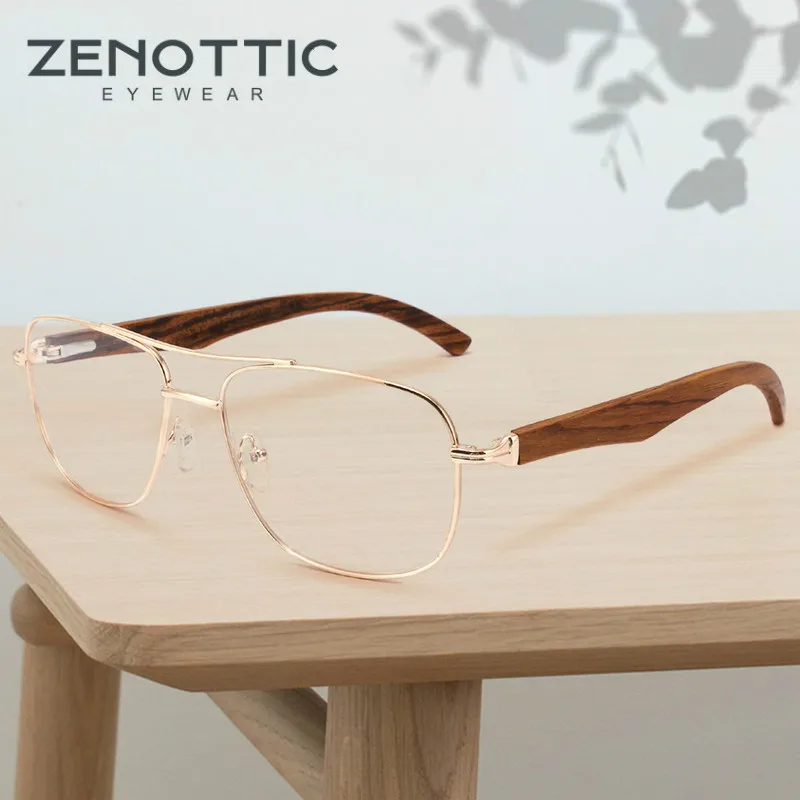 Очки-авиаторы ZENOTTIC мужские в стиле ретро оптические большие очки при