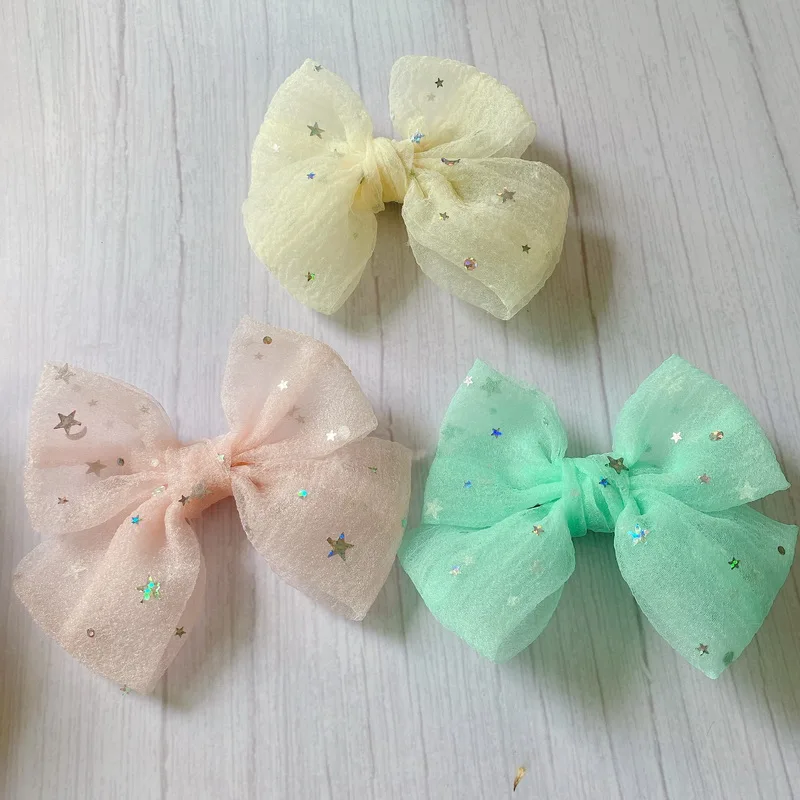 Children New Candy Color Dots Large Hair Bow Hairclips Girls Cute Plaid Bowknot Barrette Kids Hair Clips Baby Hairgrips Headwear