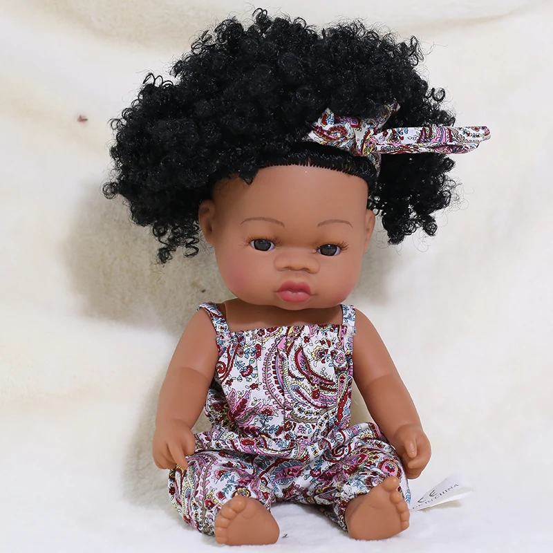 35CM American Reborn Black Baby Doll Bath Play Full Silicone Vinyl Baby Dolls Lifelike Newborn Baby Doll Toy Girl Christmas Gift 25