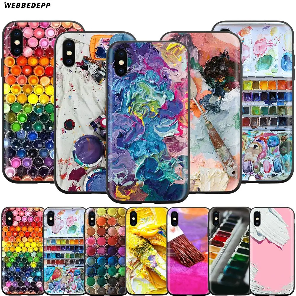 Webbedepp акварельных красок комплект палитра краски чехол для Apple iPhone 12 11 Pro XS Max XR X 8 7 6