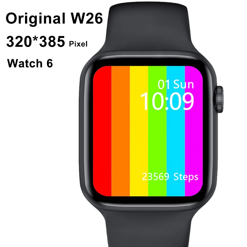 Original IWO W26 2021 Smart Watch Men Women 44MM 40MM Full Touch Fitness Tracker IP67 Waterproof Smartwatch For Xiaom  Iphone