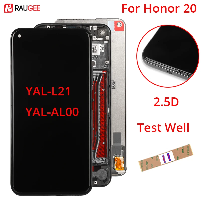 Ceny Wyświetlacz dla Huawei Honor 20 ekran dotykowy LCD 100% nowy ekran montażowy Digitizer na Honor20 YAL L21 YAL AL00 wyświetlacz