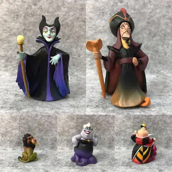

5pcs/set Cartoon Villains Malefice Ursula The Red Queen Scar Jafar Lion PVC Action Figures Collection Model Toys For Kids