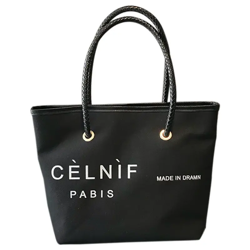

Women Shoulder Bag F Women's Vintage Handbag Brief Letter Shoulder Big Bags Lady Totes Handbags Black