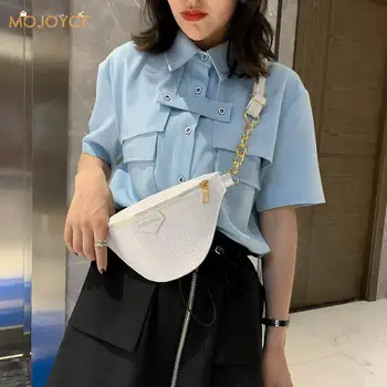 

Portable Fashion Casual Fanny Waist Bag Classic Texture Creative Design Chic Women Chain Small Zipper Shoulder Pouch