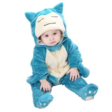 Autumn Animal Pajamas Long Sleeve Cute Anime Rompers Hooded for Boys Girls Fantasia Warm Cotton Jumpsuit Clothes