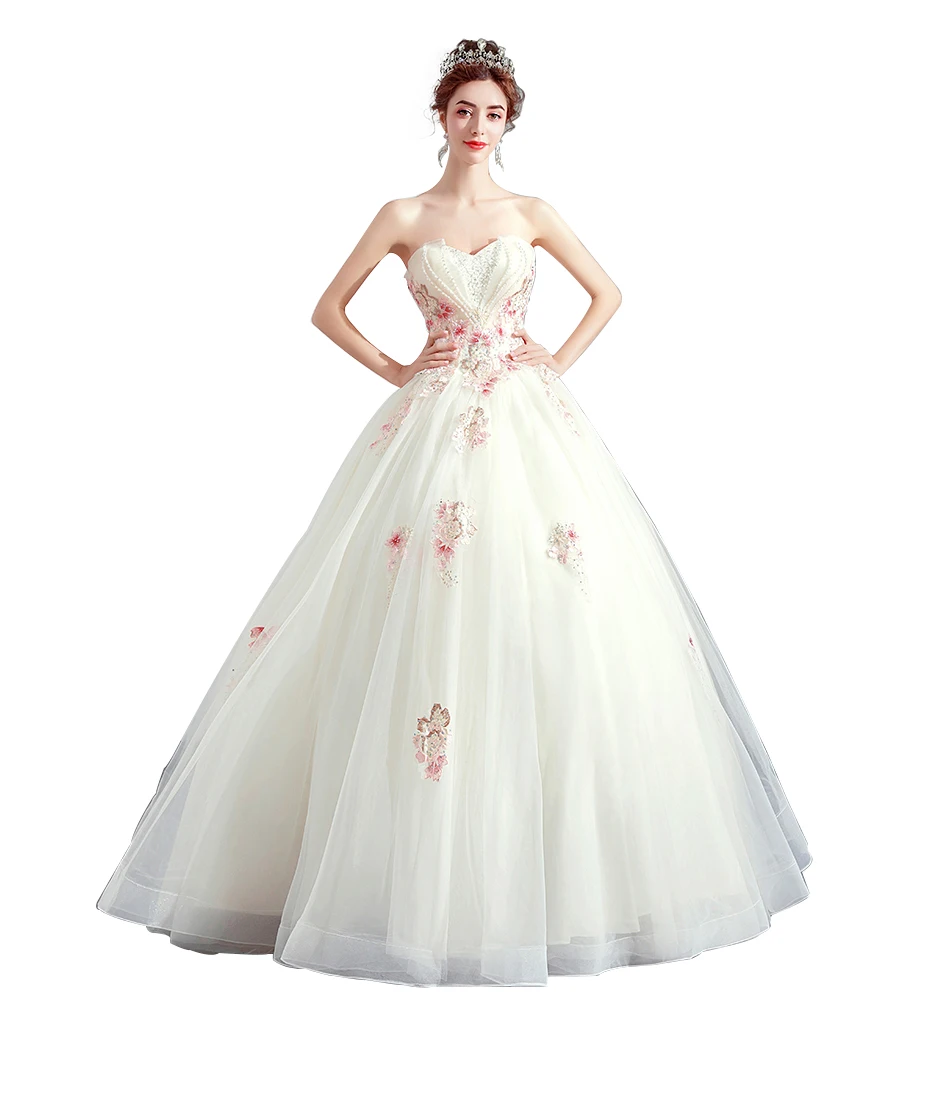 

princess luxury Vestidos beading slim Dress Quinceanera Super Immortal Dream Flower Bride Korean-style Chest-wipi