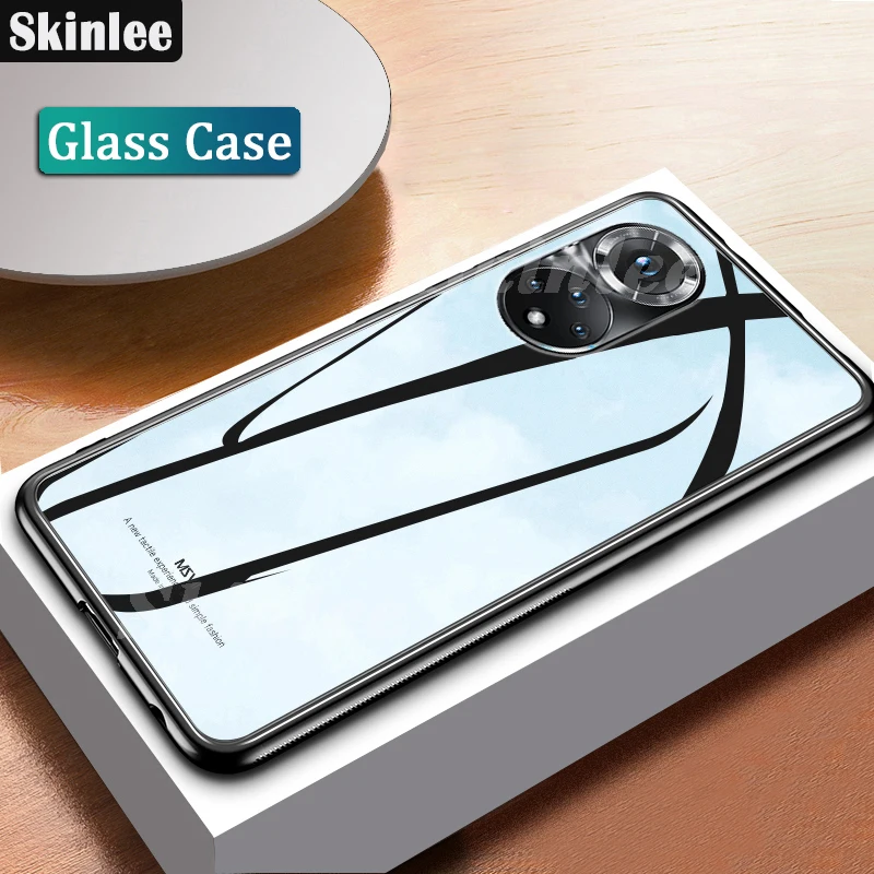Чехол Skinlee для Huawei P50 Pro закаленное стекло с мягкой рамкой из ТПУ ударопрочный