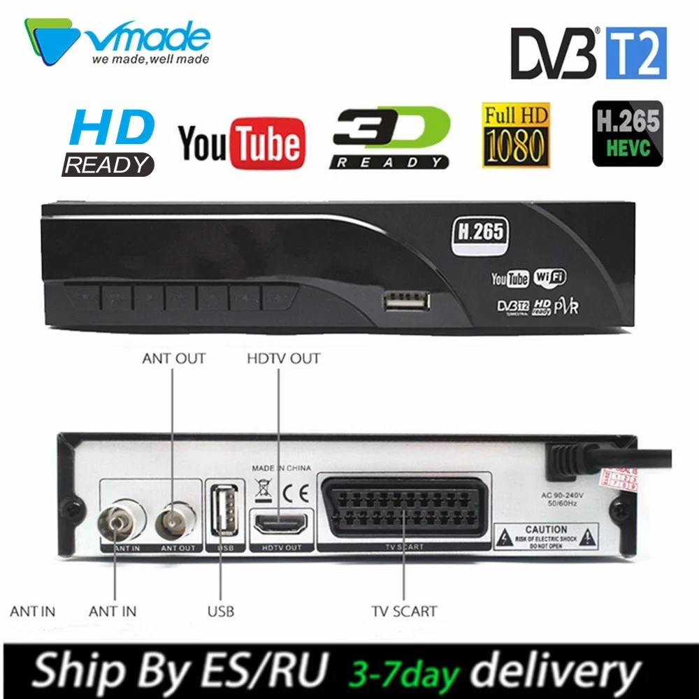 HD 1080p ТВ тюнер Dvb T2 Tv t2 для адаптера USB 2 0 приемник спутниковый декодер Dvbt2 поддержка