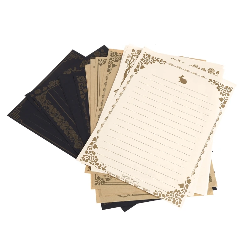 Vintage Retro Design Writing Stationery Paper Pad Note Letter Set 8 Sheets retro writing papers