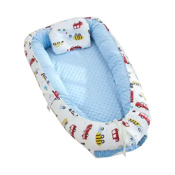 

Portable Baby Sleep Nest Bed Crib Travel Bed Infant Soft Breathable Cotton Lounger Anti-collision Bumper Bed