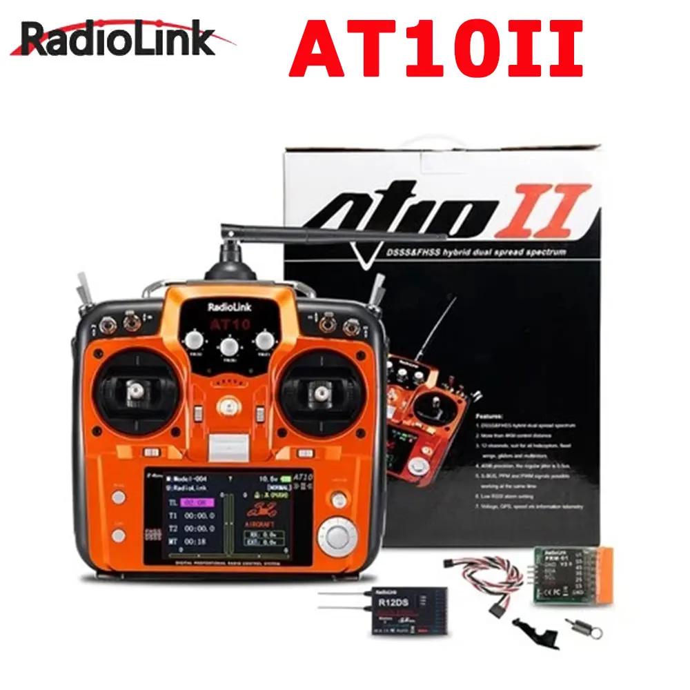 

RadioLink AT10 II 2.4Ghz 10CH RC Transmitter with R12DS Receiver PRM-01 Voltage Return Module for RC Quadcopter Fixed Wing