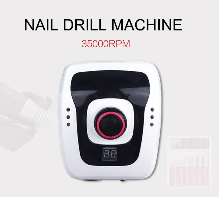 Bocados de Broca Removedor do Verniz do Unha Conjunto de Broca da Máquina do Unha do Mestre Elétrica do Unha de 35000 Dril com 6 Máquina Básicos Dm206 Rpm 65 w 8 dril com 6 bocados de broca básicos