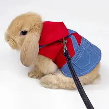 

Pet Rabbit Clothes Jacket Coat Small Animal Harness Leash Vest Bag Hat Set For Ferret Bunny Hamster Small Pet Supplies