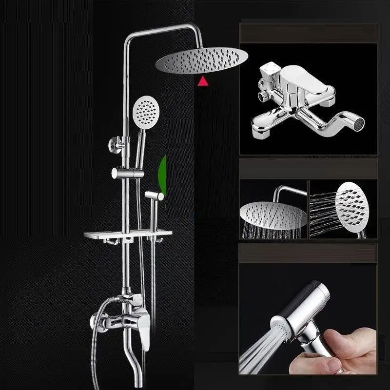 MODEL E Doccia Black Regadera Electronica Conjunto Ducha Colonne De Regendouche Painel Eletrico Douche Chuveiro Душевая система для ванной комнаты - Цвет: MODEL E
