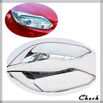 

High Quality For Ford Focus 3 2012 2013 ABS Chrome Front Head Light Lamp Headlight Cover Trim Frame 2pcs Car Accessory