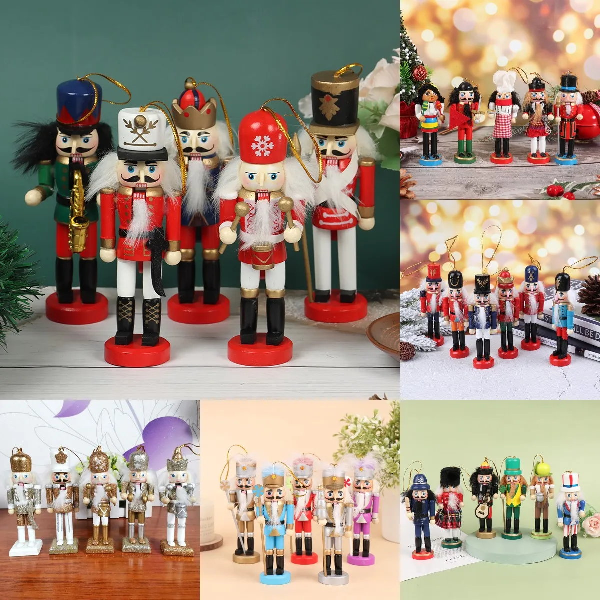 Wooden Nutcracker Solider Figure Model Puppet Doll Handcraft For