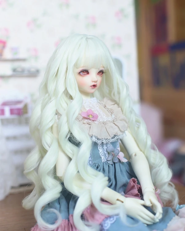 High temperature fiber BJD SD Bangs long curly wig female doll wig 1/3 1/4 1/6 bjd doll Black for dolls New high quality doll wig headgear toy wigs doll wigs