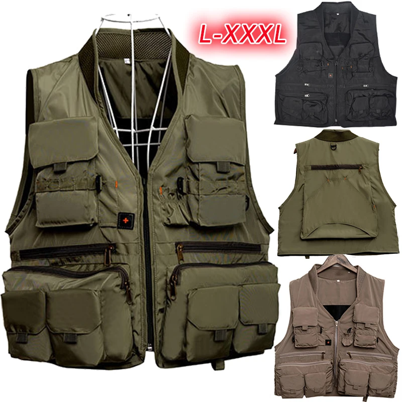 

2019 New Arrive Fishing Vest Quick Dry Fish Vest Breathable Fishing Jacket Outdoor Multi-pocket Reflected Light Waistcoat