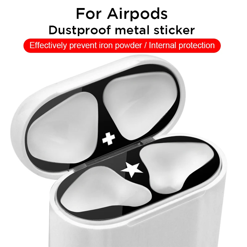 Модная Защитная Наклейка для AirPods 1 2 металлическая Пылезащитная наклейка с рисунком для Airpods 2 1 чехол для наушников наклейка