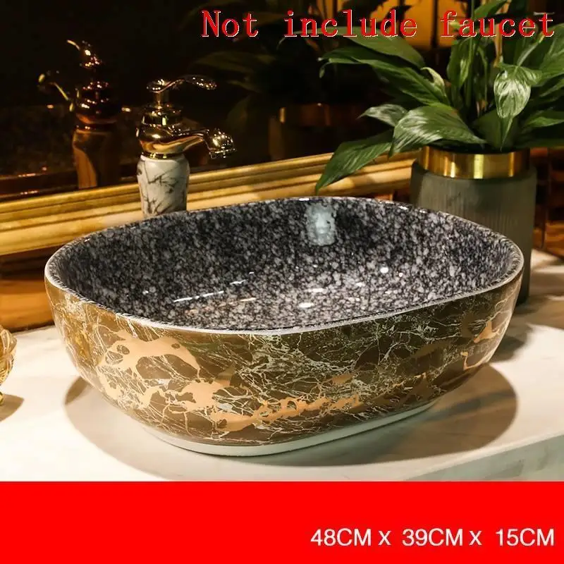 Number 18 De Bain Bagno Waschbecken Umywalka Nablatowa Banyo Para Evier Black Waschtisch раковина для ванной Lavabo Pia Banheiro умывальник - Цвет: Number 18