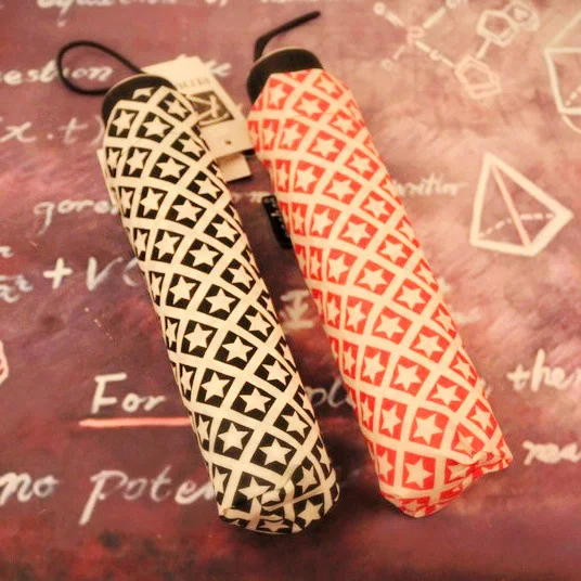 

New Style Square Five-pointed Star Three Fold Hipster Parasol All-Weather Umbrella Folding Umbrella